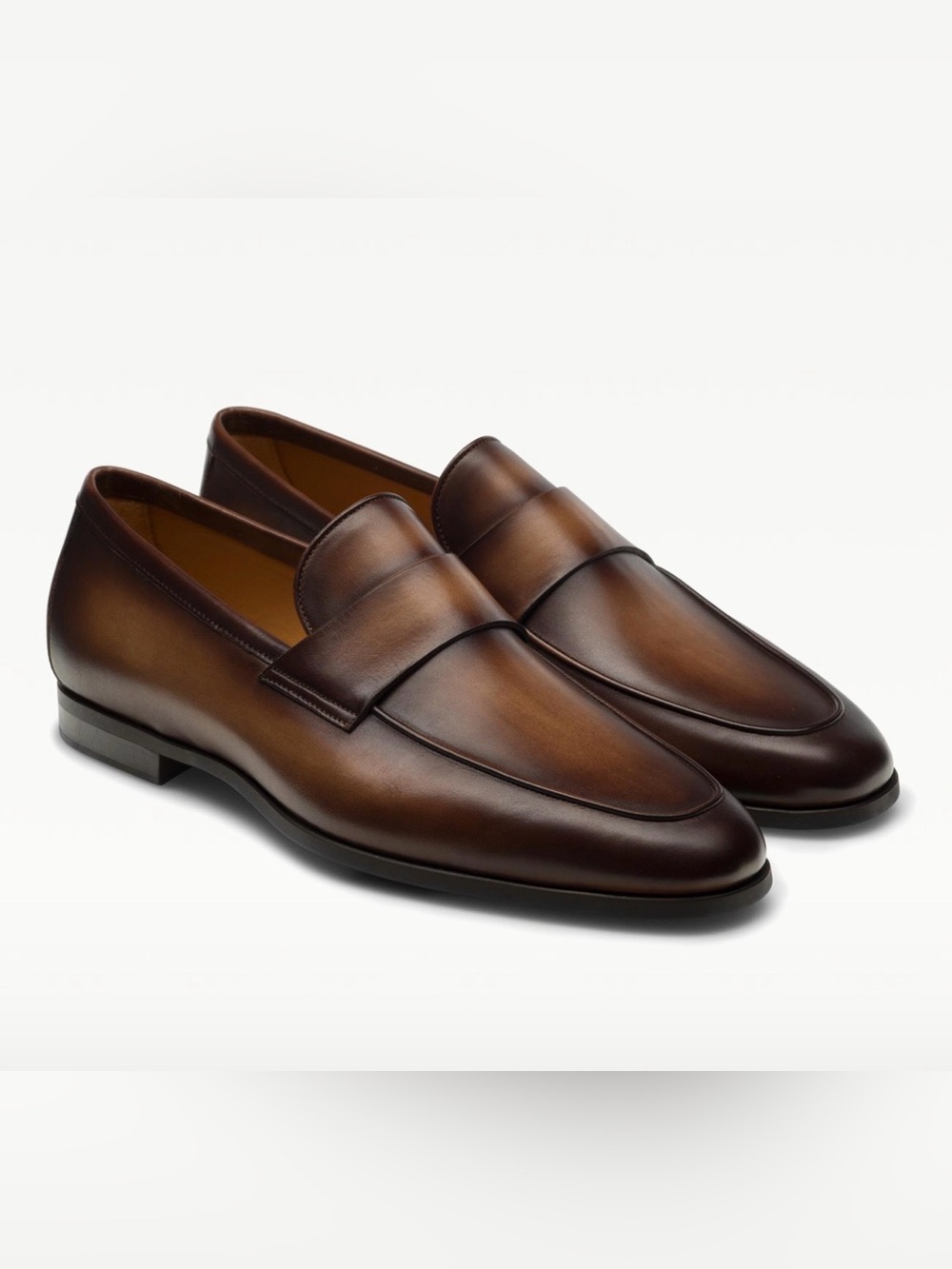 MAGNANNI FLEX HEROS Men's Brown Leather Penny Loafers Sz 8.5 EU 41.5 Made Spain